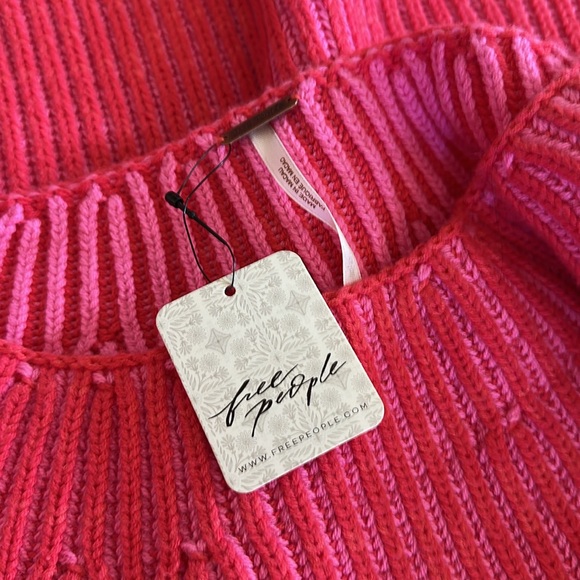 NWT Free People Boat Neck Tunic Sweater Medium BLOSSOM GLOW COMBO - Picture 10 of 12